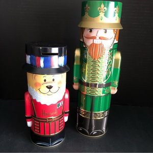 2 Harrods Storage Tins Figural Soldier Scotland